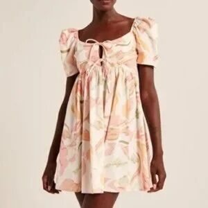 Abercrombie & Fitch Mini Babydoll Colorful Dress